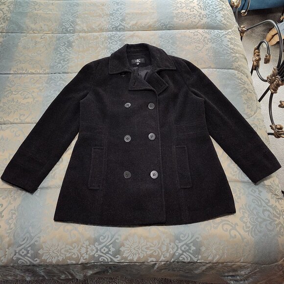 Calvin Klein charcoal double breastedX pea coat, Excellent used cond., size XLut - Picture 1 of 4